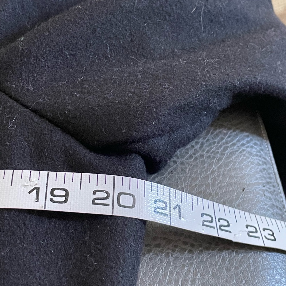 LONDON FOG Black Wool Collared Coat button down size medium slant front pockets - Picture 11 of 13